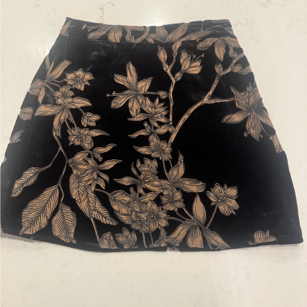 Sage Gold Embellished Mini Skirt A-line Cocktail